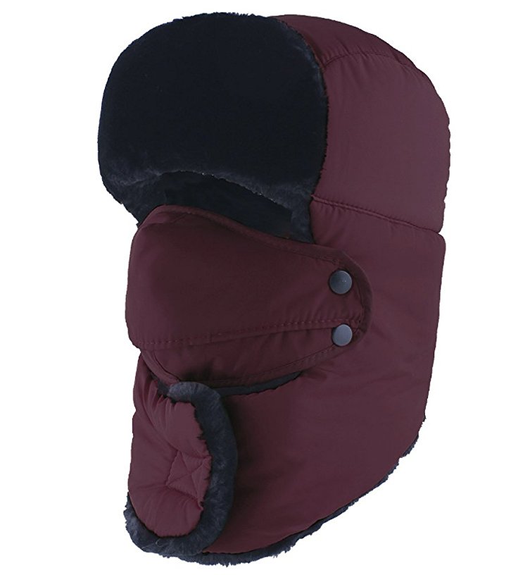 Hindawi Winter Hat Windproof Mask Ushanka Trapper Bomber Hats for Men and Women
