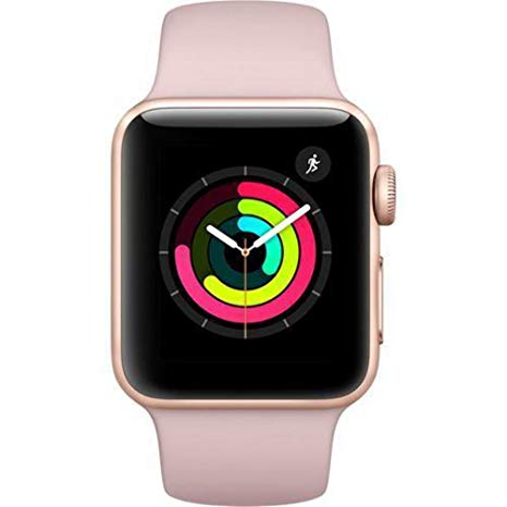 Apple SmrtWatc 26 - 42mm Watch Series 3 - GPS - Gold Aluminum Case with Pink Sand Sport Band - 42mm