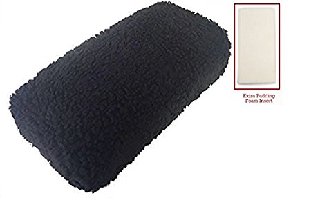 Azoob Universal Knee Walker Knee Rest Pad Cover Cushion with New 1 1/2" Extra Foam Padding and Adjustable Straps (Black)