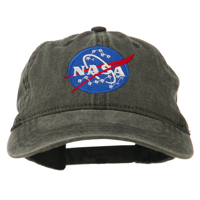 NASA Insignia Embroidered Pigment Dyed Cap - Black