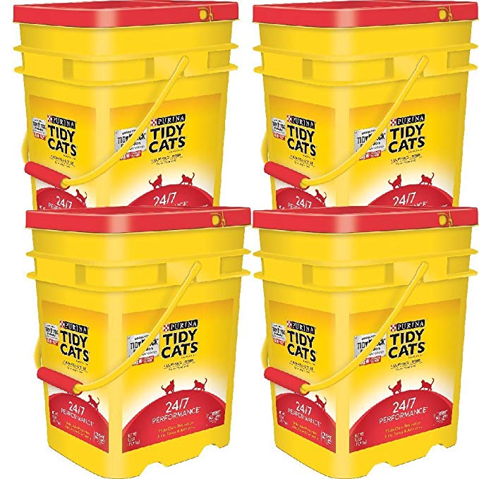 Purina Tidy Cats Clumping Litter 24/7 Performance for Multiple Cats 35 lb. Pail (35 lb - 4 pail)