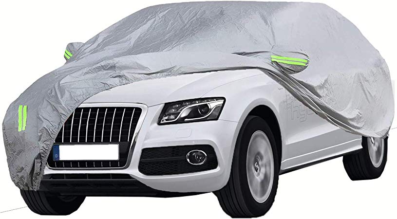 ELUTO Car Cover Waterproof All Weather SUV Full Car Covers Breathable Outdoor Indoor for Waterproof/Windproof/Dustproof/Scratch Resistant UV Protection Fits up to 201''(201''L x 75''W x 75''H)