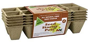 Plantation All-Natural Fiber Biodegradable Seed Started Pots Trays For Indoor or Outdoor Planting, 5 Count (Pack of 2)