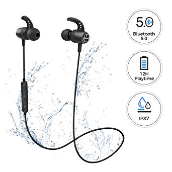 [Upgraded] Bluetooth Earbuds, Mpow S16 Bluetooth Headphones w/12H-14H Playtime, HD Stereo Bass/IPX7 Waterproof/5.0 Wireless Earphones/with Mic Sports Earphones