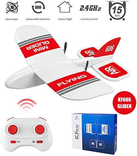 KF606 Mini Glider 2.4Ghz RC Airplane Flying Aircraft Toy Built-in Gyro Indoor Outdoor Flight Time EPP Foam Plane Gifts Child's Paper Plane (KF606 Glider)