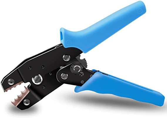 AIRIC Non-Insulated Terminals Crimping Tool -Wire Crimper Plier for AWG 10-22 Bare Connectors, Self-Adjustable Ratchat Wire Crimp Tool