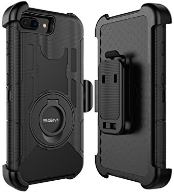 iPhone 7 Plus Case, iPhone 7 Plus Holster case, SGM Hybrid Dual Layer Combo Armor Defender Protective Case With Kickstand   Belt Clip Holster For Apple iPhone 7 Plus