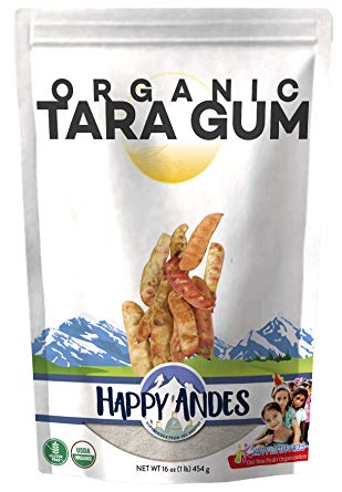 Happy Andes Organic Tara Gum Powder 1lb- All-Natural Thickening Agent for Baking and Ice Cream - Gluten-Free Alternatives to Guar, Locust Bean and Xanthan Gum - Kosher and Vegan-Friendly, Non-GMO