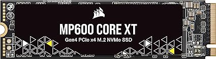 Corsair MP600 CORE XT 1TB PCIe Gen4 x4 NVMe M.2 SSD – High-Density QLC NAND – M.2 2280 – DirectStorage Compatible - Up to 5,000MB/sec – Great for PCIe 4.0 Notebooks and Desktops – Black