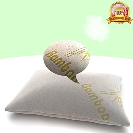 Shredded Bamboo Memory Foam Pillow, Perfect Firm Orthopaedic Comfort To Head, Relieves Neck Pain, Snoring, Migraines, Hayfever & Dust Allergy Relief