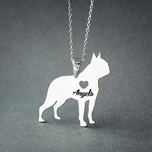 Personalised Boston Terrier Necklace - Boston Terrier Name Jewelry - Dog Jewelry - Dog breed Necklace - Dog Necklaces