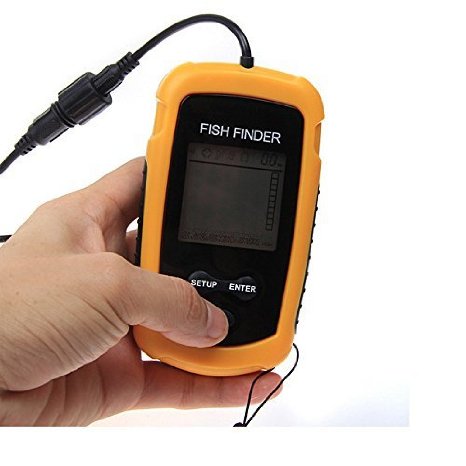 Kissmart Portable Fish Finder Depth Sonar Sounder Alarm Transducer Fishfinder 328Feet 100m