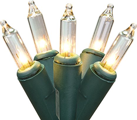 Northlight Set of 35 Clear Mini Christmas Lights - Green Wire