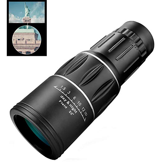 F.Dorla Day & Night Vision Dual Focus 16x52 Monocular Telescopes Optics Zoom Monocular Scalable Telescopic for Birds / Hunting / Camping / Hiking Armoring Outdoor Travel