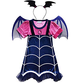 KUFV Vampirina Cartoon Deisign Half Sleeves Costumes Dress For Party Celebration