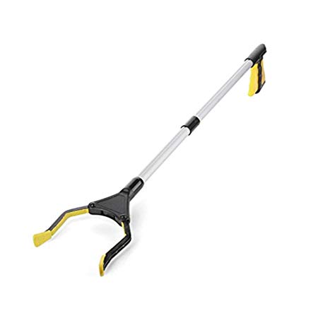 Amatt Grabber Reacher,Foldable Grabber Pick Up Rotating Gripper Trash Picker Reaching Aids Tool Arm Extension for Wheelchair and Disabled (Yellow)