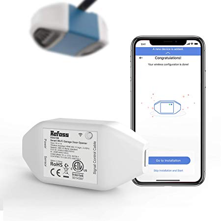 Refoss Smart Wi-Fi Garage Door Opener, APP Control, Compatible with Alexa, Google Assistant and IFTTT, No Hub Needed