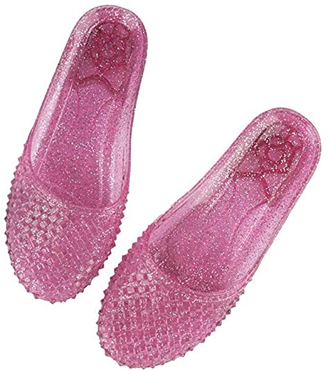 heipeiwa Women Jelly Sandals Hollow Out Flat Mules Transparent Nest Casual Slippers