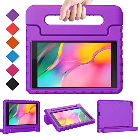 BMOUO Kids Case for Samsung Galaxy Tab A 8.0 2019 SM-T290/T295, Galaxy Tab A 8.0 Case 2019, Shockproof Light Weight Protective Handle Stand Case for Galaxy Tab A 8.0 Inch 2019 Without S Pen - Purple