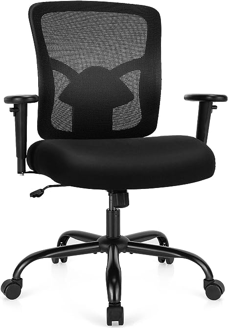 Giantex 400 LBS Big & Tall Mesh Office Chair, Ergonomic Executive Chair w/Lumbar Support, Height Adjustable Computer Task Chair, Metal Base, Adjustable Armrest, for Home, Office, Meeting Room