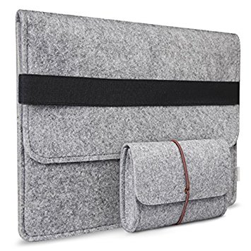 Inateck 13.3 Inch MacBook Air Sleeve/ MacBook Pro Retina Case with Pocket and Pouch, Compatible with 13 Inch Apple Macbook Pro Retina/Macbook Air, Most 11-Inch Ultrabook Netbook - Grey