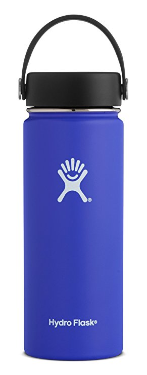 Hydro Flask 18 oz Double Wall Vacuum Insulated Stainless Steel Leak Proof Sports Water Bottle, Wide Mouth with BPA Free Flex Cap, Blueberry