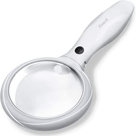 Leda Magnifying Glass with LED Lights 3X 6X, Rechargeable Lighted Handheld Magnifier for Seniors Reading, Low Vision & Macular Degeneration