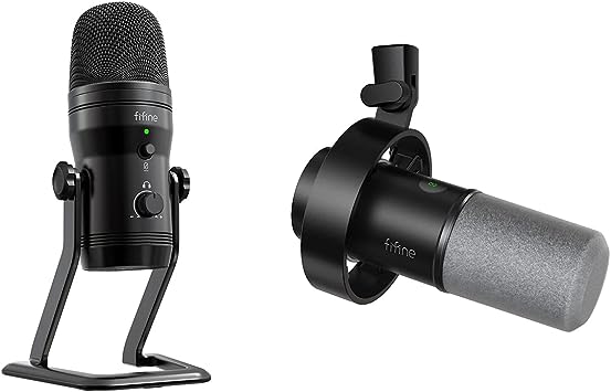 FIFINE USB Microphone 4 Pattern and Podcast Mic, Studio Recording Microphone with Monitor Headphone Jack,Mute Button, Dynamic Mic XLR/USB for Streaming Gaming Vocals YouTube ASMR Zoom (K690 K688)