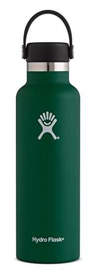 Hydro Flask Double Wall Vacuum Insulated Stainless Steel Leak Proof Sports Water Bottle, Standard Mouth with BPA Free Flex Cap