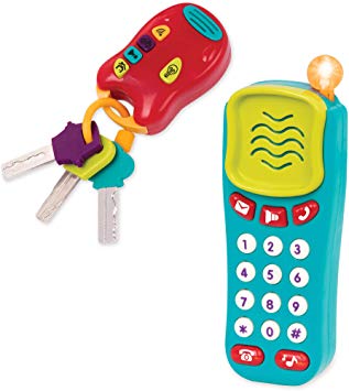 Battat Combo Set - Light & Sound Phone   Keys - Toddlers Ages 0  (2 Piece)