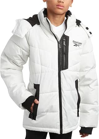 Reebok Boys' Winter Jacket - Heavyweight Quilted Puffer Parka Coat - Insulated Ski Jacket for Boys (8-20)