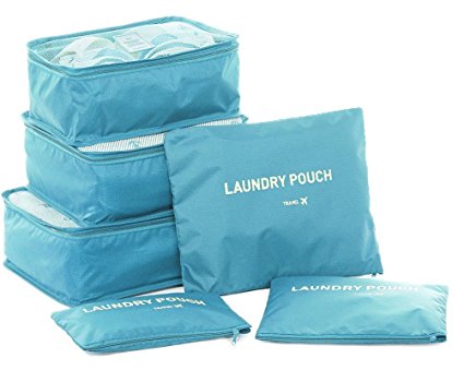 HOMEE Breathable Packing Cube Travel Luggage Organizers(6PK)