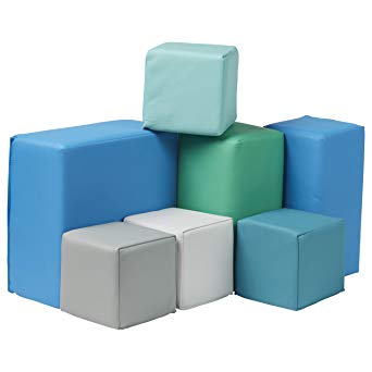 ECR4Kids Softzone Foam Big Building Blocks, Soft Play for Kids (7-Piece Set), Toddler blocks, Contemporary