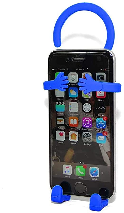 Bondi Flex Phone Holder and Stand - Adjustable Flexible Silicone Case Hanging Mount for Car Compatible with iPhone 7, 7 Plus, 8, 8 Plus – Samsung Galaxy S6, S7, S8 and Other Smartphones – Dark Blue