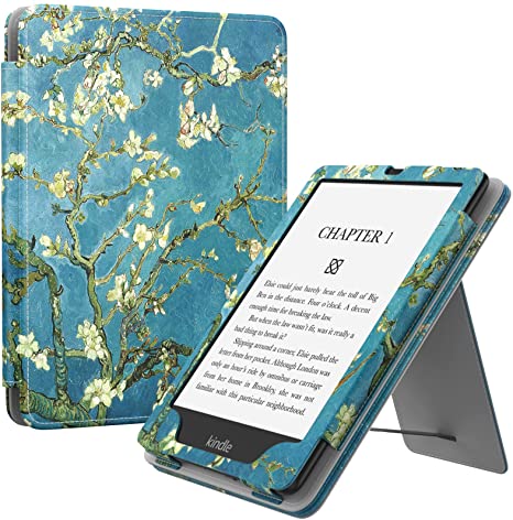 MoKo Case for 6.8" Kindle Paperwhite (11th Generation-2021) and Kindle Paperwhite Signature Edition, Slim PU Shell Cover Case with Auto-Wake/Sleep for Kindle Paperwhite 2021 E-Reader, Almond Blossom