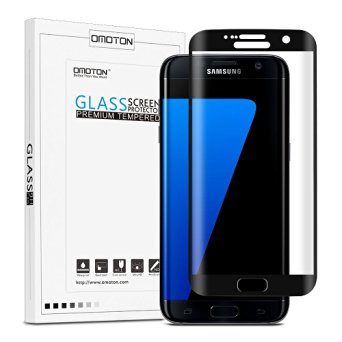 OMOTON Samsung Galaxy S7 edge Screen Protector - 3D Full Coverage 9H Hardness High Definition Tempered Glass Screen Protector for Samsung Galaxy S7 Edge (5.5 Inch), Black