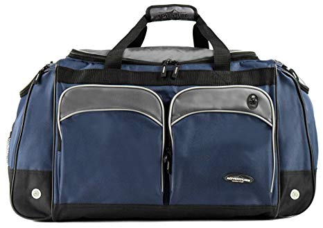 Travelers Club 28" ADVENTURE Multi-Pocket Sport Duffe, Navy with Gray Color Option