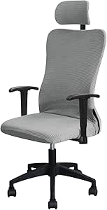 FORCHEER Ergonomic Office Chair Covers Set with Headrest Cover Water Repellent Managerial Chair Cover for Office Executive Chair，Light Grey