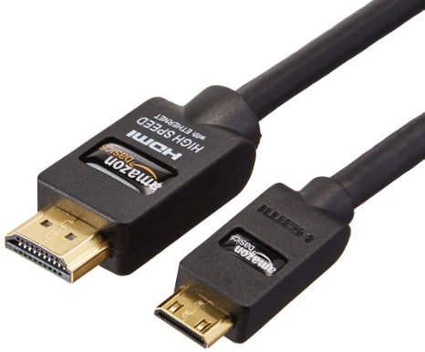 AmazonBasics High-Speed Mini-HDMI to HDMI Cable - 65 Feet 2 Meters - Supports Ethernet 3D and Audio Return