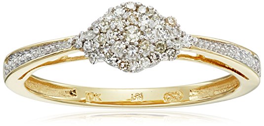 10k Yellow Gold White Diamond Ring