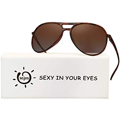 SOJOS Classic Polarized Ultra Lightweight Flexible Aviator Unisex Sunglasses JOURNEY