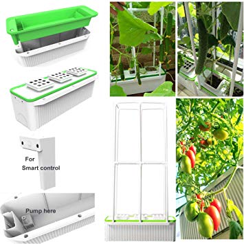 Big Smart Indoor Hydroponic Planter 7L for Big Climbing Vegetables Like Tomato Cucumber with Built-in Pump and Smart Reminder Come with 150cm Climbing Trellis Super hydroponic Growing System