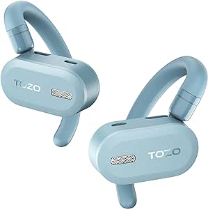 TOZO OpenBuds Lightweight True Open Ear Wireless Earbuds with Multi-Angle Adjustment, Bluetooth 5.3 Headphones with Dual-Axis Design for Long-Lasting Comfort, Crystal-Clear Calls for Driving