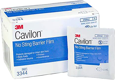 3M Barrier Film Cavilon 1.0 mL Wipe, Sterile, Alcohol Free, No Sting, BX/30