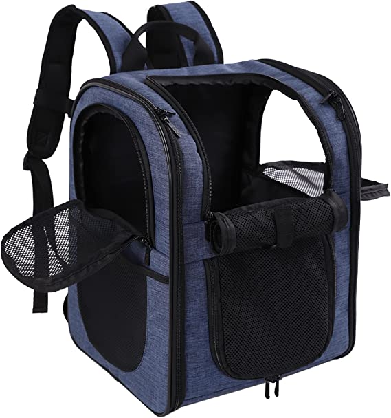 Apollo Walker Pet Carrier Backpack for Large/Small Cats and Dogs, Puppies, Safety Features and Cushion Back Support | for Travel, Hiking, Outdoor Use (Navy)