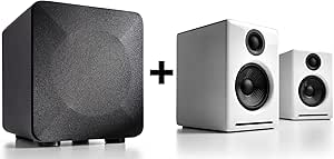 Audioengine A2 White Pc Speakers for Desktop and S6 Subwoofer