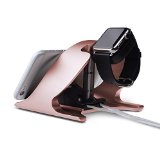 Apple Watch Stand and iPhone 6s StandThankscase Rotating Aluminium Stand for Apple WatchiPhone 6s Plus and iPhone 6iPad Air and iPad miniApple Watch Rotating StandWatch StationRose Gold