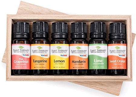 FRUITS- 6 Essential Oil Sampler Set. Includes 100% Pure, Undiluted, Therapeutic Grade Essential Oils of: Sweet Orange, Pink Grapefruit, Lime, Lemon, Tangerine & Mandarin. 10 ml each