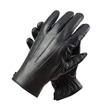 Men's touchscreen Geniune Leather Gloves Winter Warm Driving Cashmere Lining Fleece