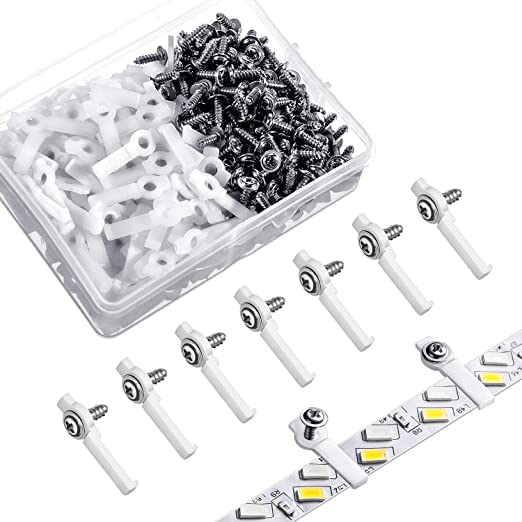 300 Pieces LED Mounting Clips LED Bracket Strip LED Light Strip Mounting Clips,One Side Fixing Clips with 300 Pieces Screws for Fixing 10 mm Wide Non-Waterproof 3528/5050 LED Light Strip